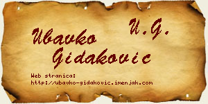 Ubavko Gidaković vizit kartica